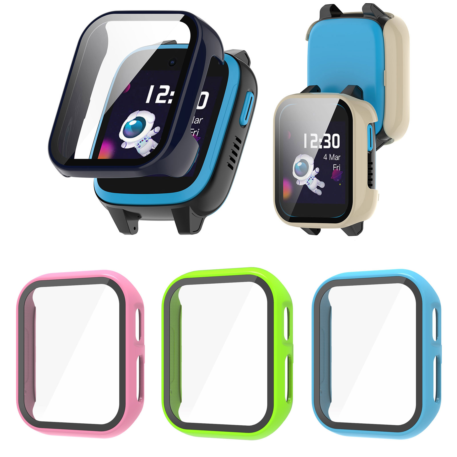 Smartwatch Watches For Kids - حافة صلبة شل زجاج واقي للشاشة