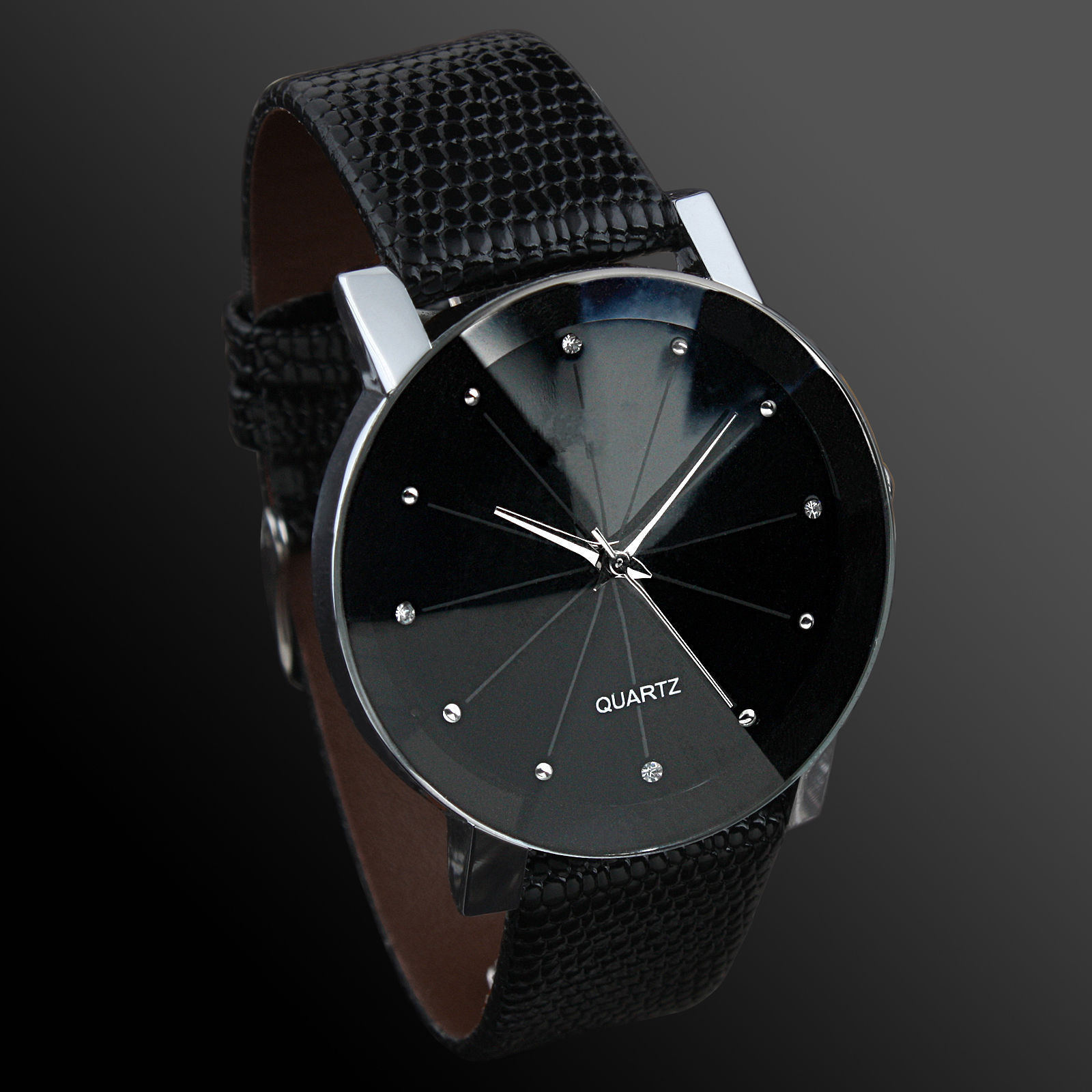 Solar Powered Watch - موضة عادية الرجال الساعات السوداء حلقة