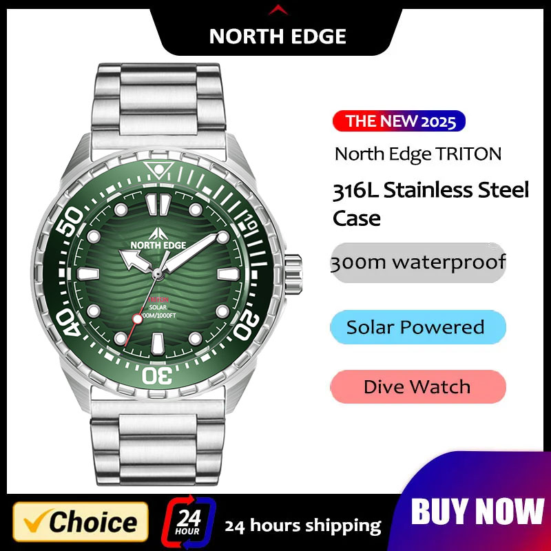 Solar Powered Watch - ساعة غوص نورث إيدج تريتون الجديدة