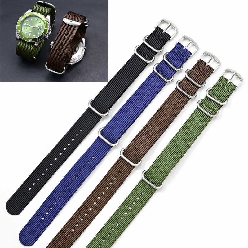 Watches Rolex Smartwatch - حزام ساعة من النايلون بثلاث حلقات،