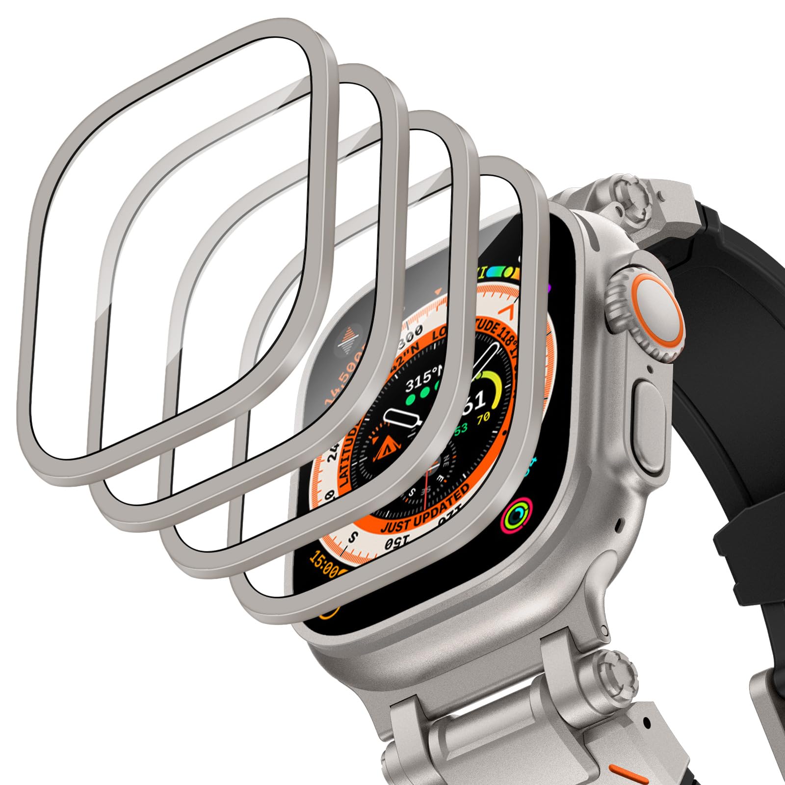 Smartwatch Watches Gift For Men - Aluminium Alloy Case+Tempered Glass for Apple