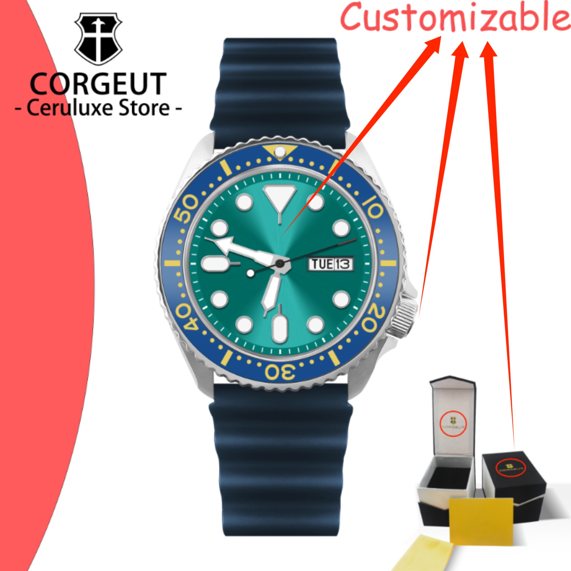 ساعة غوص ميكانيكية للرجال بشعا - مراجعة Waterproof Diving Watch وسعره