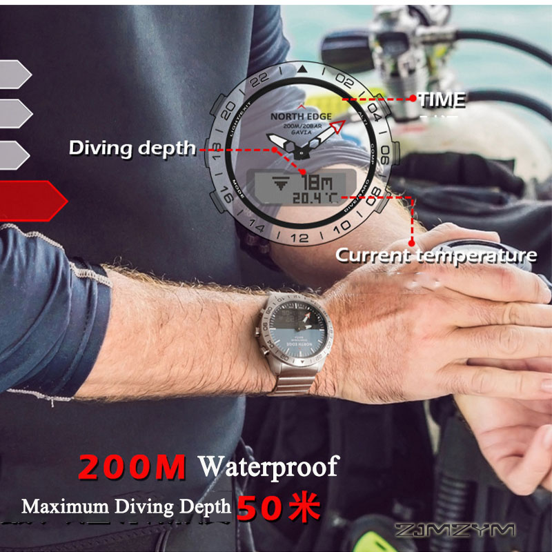 ساعة غوص رجالية تناظرية ورقمية - مراجعة Waterproof Diving Watch وسعره