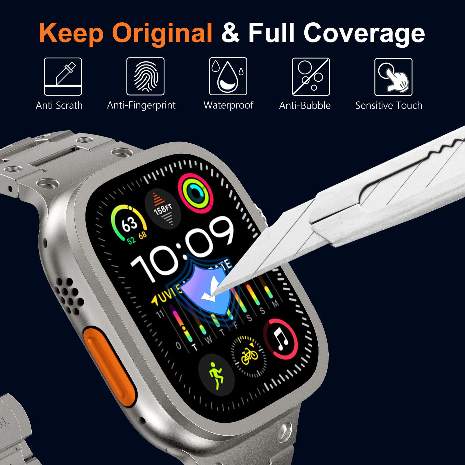 زجاج مقسى لساعة أبل الترا 49 م - مراجعة Smartwatch Watches Gift For Men وسعره