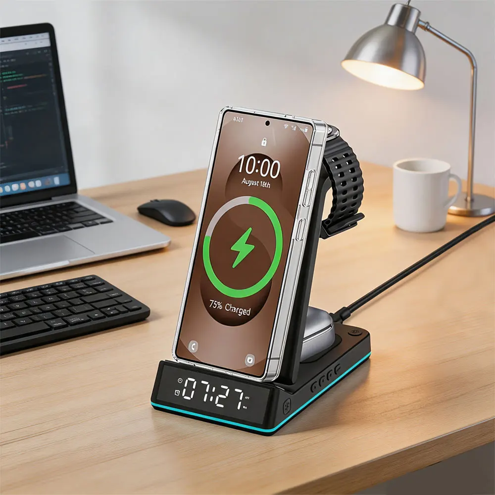 قاعدة شحن لاسلكية متعددة الوظا - مراجعة Smartwatch Watches Digital وسعره
