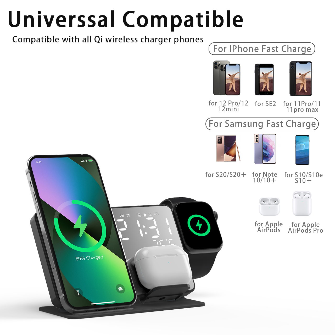 3 في 1 شاحن لاسلكي آيفون 14 13 - مراجعة Smartwatch Watches Digital وسعره