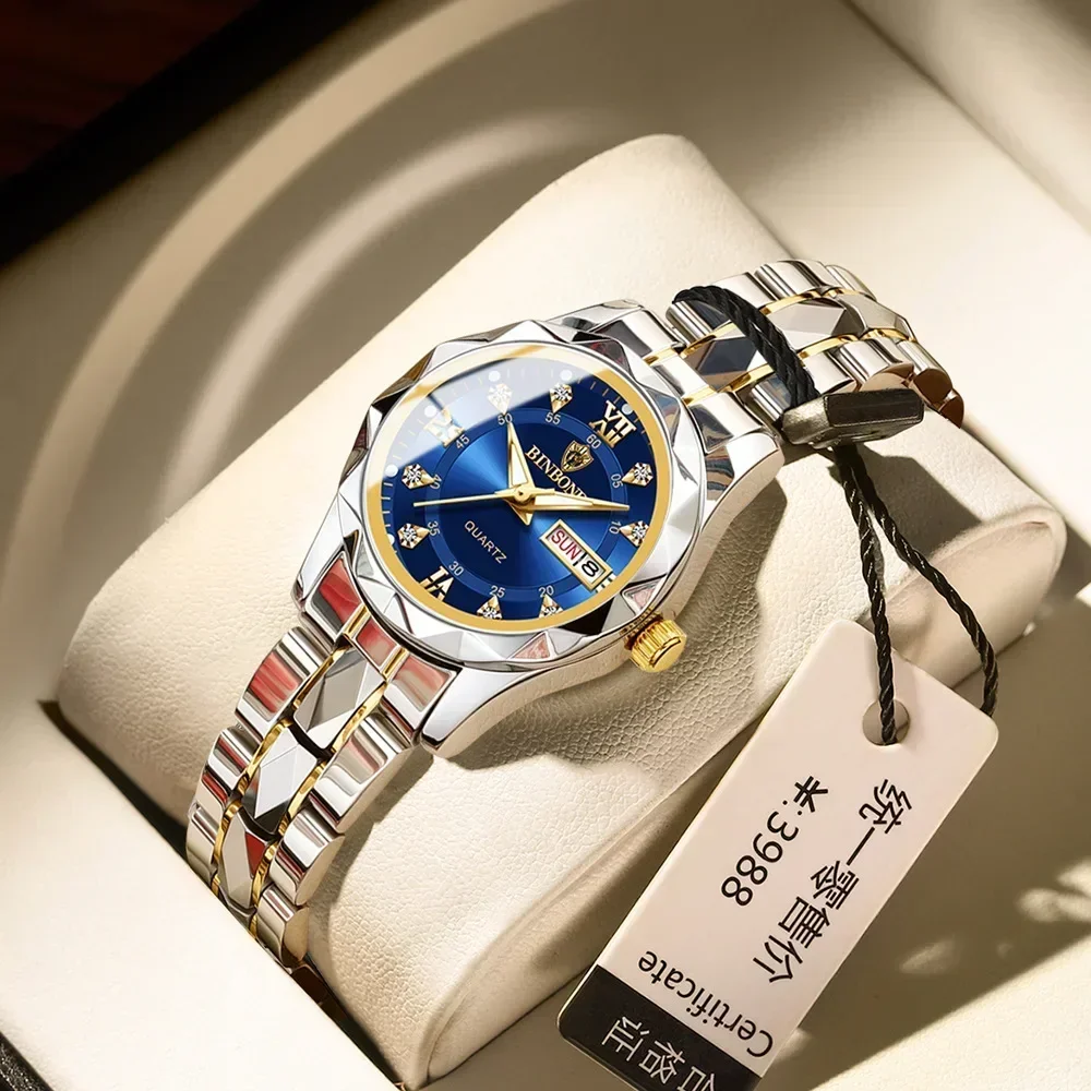 ساعة نسائية أنيقة من BINBOND م - مراجعة Waterproof Diving Watch وسعره