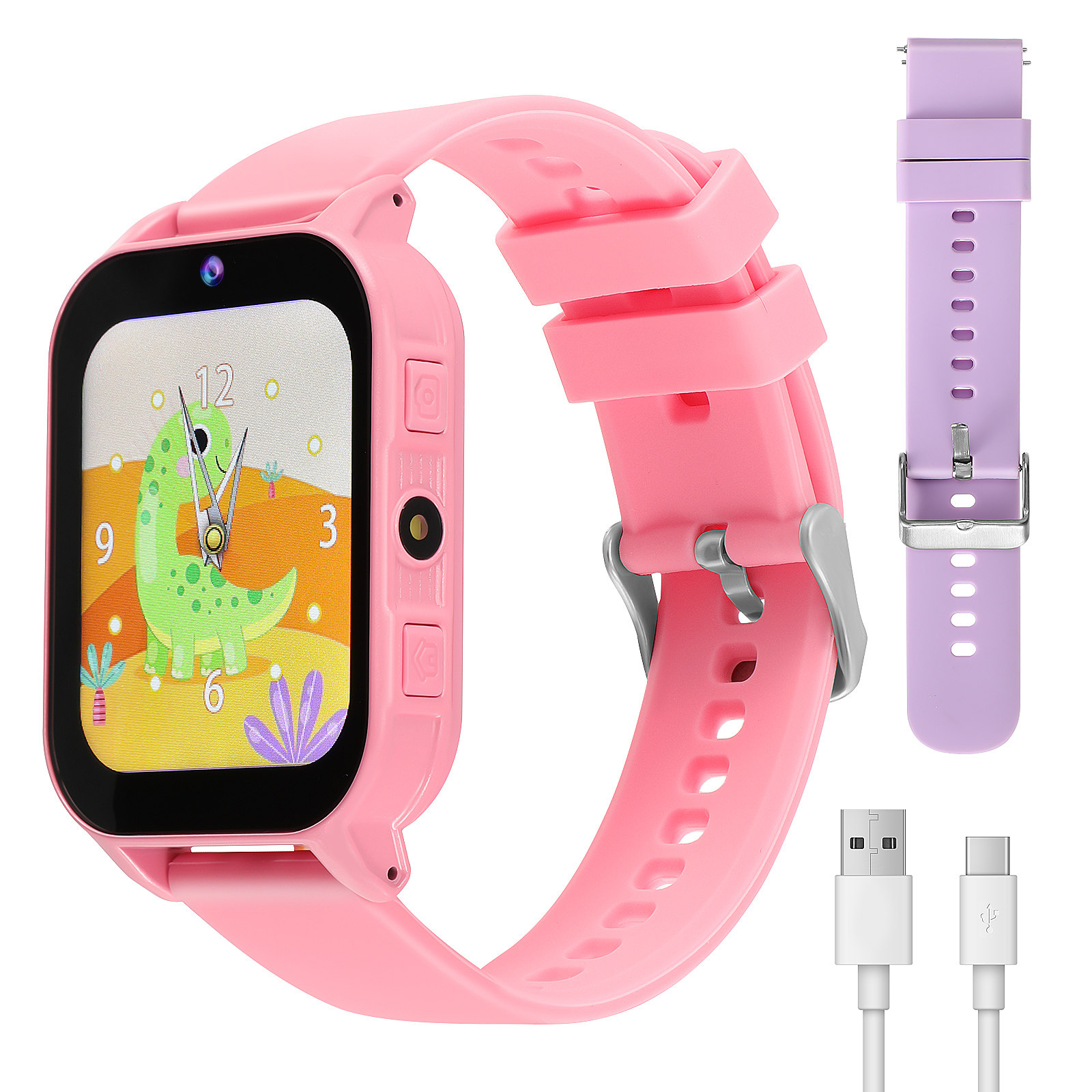 ساعة ذكية للأطفال مع ألعاب، رق - مراجعة Smartwatch Pink Watches For Kids وسعره