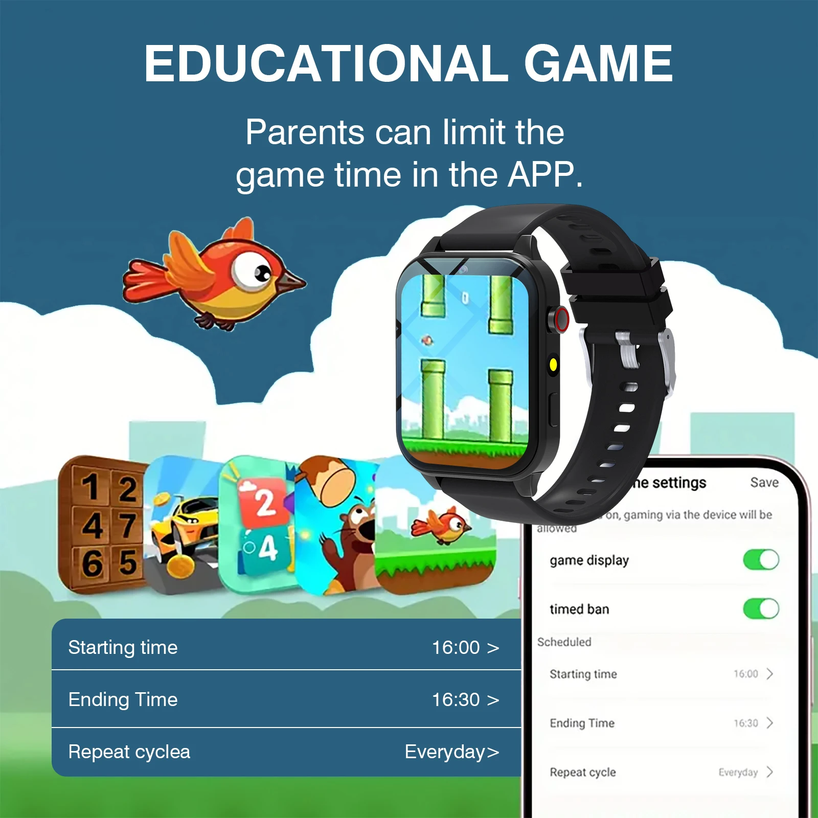 ساعة ذكية للأطفال 18 لعبة كامي - مراجعة Smartwatch Watches Digital وسعره